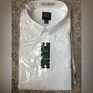JoS. A. BANK. Traveler Tailored Fit Collar Dress Shirt. Length 17 1/2 -35 White